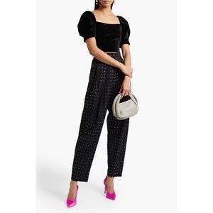 alice + olivia Joslyn Cropped Velvet Top